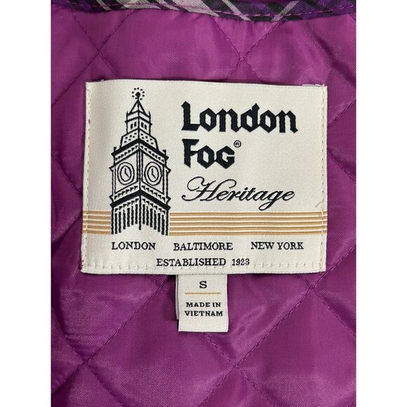 London Fog Women's Heritage Trench Coat w/ Hood & Liner in Purple - Sz S - Picture 9 of 12